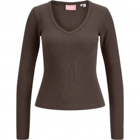 тениска,мъжки,тениски,дамски,тениски,jack,&,jones,freya,straight,fit,jjxx,long,sleeve,v,neck,t,shirt,brown,(bracken)
