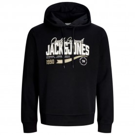 Суичър Jack & jones Logo Plus Size hoodie - Black (Black) суичър,мъжки,пуловери,jack,&,jones,logo,plus,size,hoodie,black,(black)