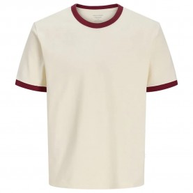 Тениска Jack & jones Savona Ringer Plus Size short sleeve T-shirt - White (Antique White) тениска,мъжки,тениски,дамски,тениски,jack,&,jones,savona,ringer,plus,size,short,sleeve,t,shirt,white,(antique,white)