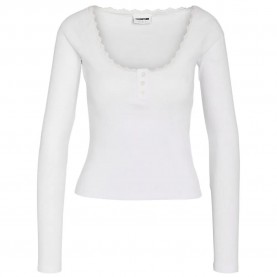 Тениска Noisy may Maya long sleeve T-shirt - White (Bright White) тениска,мъжки,тениски,дамски,тениски,noisy,may,maya,long,sleeve,t,shirt,white,(bright,white)
