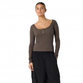 Тениска Noisy may Maya long sleeve T-shirt - Brown (Chocolate Brown) тениска,мъжки,тениски,дамски,тениски,noisy,may,maya,long,sleeve,t,shirt,brown,(chocolate,brown)