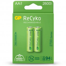 Gp batteries LR06 ReCyko Rechargeable Battery 2 units - Green (Green / White) батерии,gp,batteries,lr06,recyko,rechargeable,battery,2,units,green,(green,white)