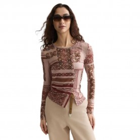 Тениска Scotch & soda U9B01614T long sleeve T-shirt - Brown (Tiles Foulard Rosedust) тениска,мъжки,тениски,дамски,тениски,scotch,&,soda,u9b01614t,long,sleeve,t,shirt,brown,(tiles,foulard,rosedust)