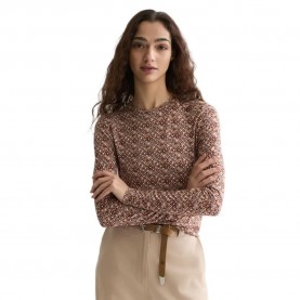 Тениска Scotch & soda U9B01615T long sleeve T-shirt - Brown (Tiles Flower Doeskin) тениска,мъжки,тениски,дамски,тениски,scotch,&,soda,u9b01615t,long,sleeve,t,shirt,brown,(tiles,flower,doeskin)