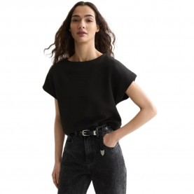 Риза с къс ръкав Scotch & soda U9E01530T short sleeve sweatshirt - Black (Meteorite) риза,с,къс,ръкав,дамски,блузи,scotch,&,soda,u9e01530t,short,sleeve,sweatshirt,black,(meteorite)