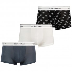 Боксерки Calvin klein LV00NB4389 Trunk Low Rise boxers 3 units - Multicolor (White / Black / Turbulence) боксерки,мъжко,бельо,calvin,klein,lv00nb4389,trunk,low,rise,boxers,3,units,multicolor,(white,black,turbulence)
