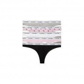 Calvin klein LV00QD5221 thong 5 units - Multicolor (Black / Grey Heather / Hawaii Orchid) дамско,бельо,дамски,бикини,и,танкини,calvin,klein,lv00qd5221,thong,5,units,multicolor,(black,grey,heather,hawaii,orchid)