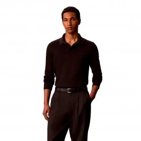 Calvin klein LV04LH240G Slim Fit long sleeve polo - Brown (Black) дамски,блузи,с,яка,мъжки,блузи,с,яка,calvin,klein,lv04lh240g,slim,fit,long,sleeve,polo,brown,(black)