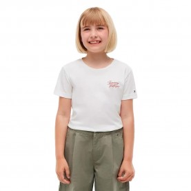 Тениска Tommy hilfiger KG0KG09633 short sleeve T-shirt - White (White) тениска,мъжки,тениски,дамски,тениски,tommy,hilfiger,kg0kg09633,short,sleeve,t,shirt,white,(white)
