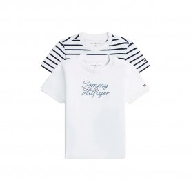 Тениска Tommy hilfiger KN0KN02400 short sleeve T-shirt 2 units - White (Dark Night Navy) тениска,мъжки,тениски,дамски,тениски,tommy,hilfiger,kn0kn02400,short,sleeve,t,shirt,2,units,white,(dark,night,navy)