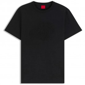 Тениска HUGO Damacia 10 10266060 RED short sleeve T-shirt - Black (Black) тениска,мъжки,тениски,дамски,тениски,hugo,damacia,10,10266060,red,short,sleeve,t,shirt,black,(black)