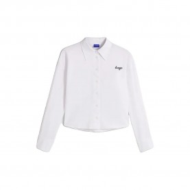 HUGO Enigma 10278341 BLUE long sleeve blouse - White (White) дамски,блузи,hugo,enigma,10278341,blue,long,sleeve,blouse,white,(white)