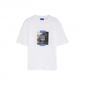 Тениска HUGO Nobim 10258299 BLUE T-shirt - White (White) тениска,мъжки,тениски,дамски,тениски,hugo,nobim,10258299,blue,t,shirt,white,(white)