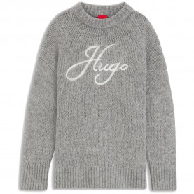 Блуза HUGO Sloguinny 10281978 RED sweater - Grey (Open Grey) блуза,мъжки,пуловери,дамски,пуловери,hugo,sloguinny,10281978,red,sweater,grey,(open,grey)