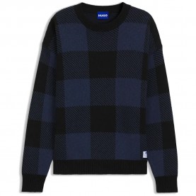 Блуза HUGO Stuvee 10282514 BLUE sweater - Black (Black) блуза,мъжки,пуловери,дамски,пуловери,hugo,stuvee,10282514,blue,sweater,black,(black)