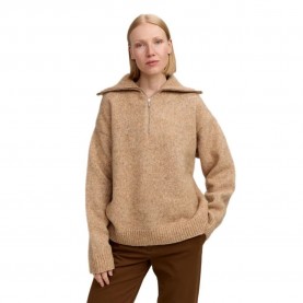 блуза,мъжки,пуловери,дамски,пуловери,makia,tove,knit,half,zip,sweater,brown,(beige)