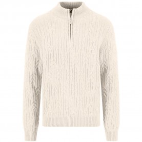 Блуза Fynch hatton 1609614 half zip sweater - Beige (Snow White) блуза,мъжки,пуловери,дамски,пуловери,fynch,hatton,1609614,half,zip,sweater,beige,(snow,white)