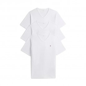 тениска,мъжки,тениски,дамски,тениски,tommy,hilfiger,um0um03865,short,sleeve,v,neck,t,shirt,white,(white,white,white)