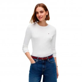 Тениска Tommy hilfiger WW0WW53689 long sleeve T-shirt - White (Ecru) тениска,мъжки,тениски,дамски,тениски,tommy,hilfiger,ww0ww53689,long,sleeve,t,shirt,white,(ecru)