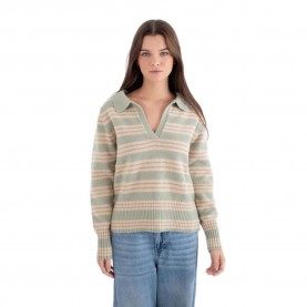Блуза Hurley Polo sweater - Beige / Green (Malverde) блуза,мъжки,пуловери,дамски,пуловери,hurley,polo,sweater,beige,green,(malverde)