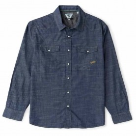 Риза с дълъг ръкав Vissla Jay bay denim long sleeve shirt - Blue (Surf) риза,с,дълъг,ръкав,дамски,ризи,мъжки,ризи,vissla,jay,bay,denim,long,sleeve,shirt,blue,(surf)