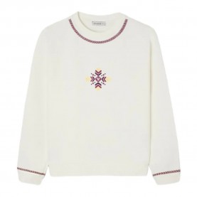блуза,дамски,блузи,silbon,ethnic,embroidery,sweatshirt,white,(ecru)