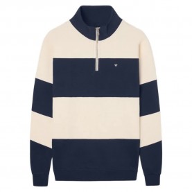 блуза,мъжки,пуловери,silbon,half,zipper,wide,stripe,half,zip,sweatshirt,blue,(navy,blue)