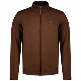 Блуза Aeronautica militare 262MA1632UL00506 full zip sweater - Brown (Chestnut Brown) блуза,мъжки,пуловери,дамски,пуловери,aeronautica,militare,262ma1632ul00506,full,zip,sweater,brown,(chestnut,brown)