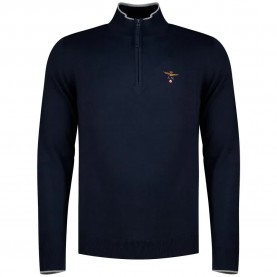 Блуза Aeronautica militare 262MA1670UL00506 half zip sweater - Blue (Blue Navy) блуза,мъжки,пуловери,дамски,пуловери,aeronautica,militare,262ma1670ul00506,half,zip,sweater,blue,(blue,navy)