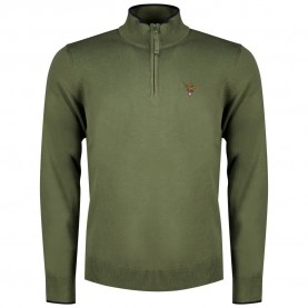 Блуза Aeronautica militare 262MA1670UL00506 half zip sweater - Green (Tea Leaf) блуза,мъжки,пуловери,дамски,пуловери,aeronautica,militare,262ma1670ul00506,half,zip,sweater,green,(tea,leaf)