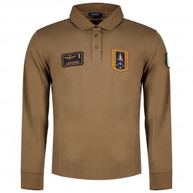 Aeronautica militare 262PO1941UJ00703 long sleeve polo - Brown (Caffelatte) дамски,блузи,с,яка,мъжки,блузи,с,яка,aeronautica,militare,262po1941uj00703,long,sleeve,polo,brown,(caffelatte)