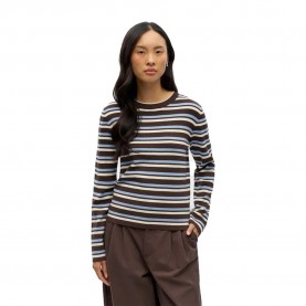 Блуза Vila Ester sweater - Multicolor (Seal Brown / Stripes Serenity / Birch) блуза,мъжки,пуловери,дамски,пуловери,vila,ester,sweater,multicolor,(seal,brown,stripes,serenity,birch)