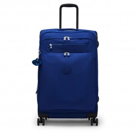 Kipling New Youri Spin M 70L trolley bag - Blue (Diamond Wave Emboss) куфари,kipling,new,youri,spin,m,70l,trolley,bag,blue,(diamond,wave,emboss)