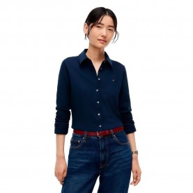 Риза с дълъг ръкав Tommy hilfiger 1985 Slim Fit long sleeve shirt - Blue (Dark Night Navy) риза,с,дълъг,ръкав,дамски,ризи,мъжки,ризи,tommy,hilfiger,1985,slim,fit,long,sleeve,shirt,blue,(dark,night,navy)