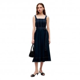 Рокля Tommy hilfiger Contrast Stitch Plus Size sleeveless midi dress - Blue (Dark Night Navy) рокля,дамски,поли,и,рокли,tommy,hilfiger,contrast,stitch,plus,size,sleeveless,midi,dress,blue,(dark,night,navy)