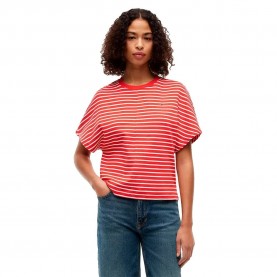 Тениска Tommy hilfiger Cody Waisted short sleeve T-shirt - Red (Fine Stp Liberty Red / Bonita Pink) тениска,мъжки,тениски,дамски,тениски,tommy,hilfiger,cody,waisted,short,sleeve,t,shirt,red,(fine,stp,liberty,red,bonita,pink)