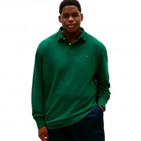 Tommy hilfiger MW0MW34102 long sleeve polo - Green (Ornamental Green) дамски,блузи,с,яка,мъжки,блузи,с,яка,tommy,hilfiger,mw0mw34102,long,sleeve,polo,green,(ornamental,green)
