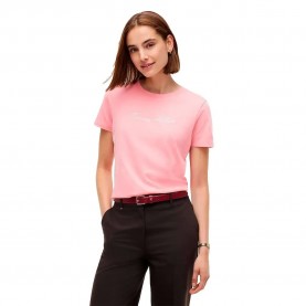 Тениска Tommy hilfiger Script Regular Fit short sleeve T-shirt - Pink (Carnation Pink) тениска,мъжки,тениски,дамски,тениски,tommy,hilfiger,script,regular,fit,short,sleeve,t,shirt,pink,(carnation,pink)