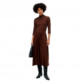 рокля,дамски,поли,и,рокли,tommy,hilfiger,slim,5x2,rib,mix,plus,size,3,4,sleeve,midi,dress,brown,(chocolate)