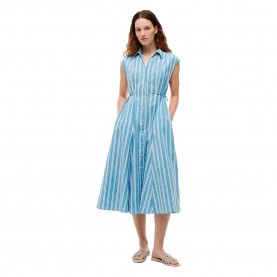Рокля Tommy hilfiger Summer Cotton sleeveless midi dress - Blue (Dark Night Navy / Ecru Ithaca) рокля,дамски,поли,и,рокли,tommy,hilfiger,summer,cotton,sleeveless,midi,dress,blue,(dark,night,navy,ecru,ithaca)