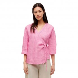 Tommy hilfiger Summer Linen Wrap Tie long sleeve blouse - Pink (Pink / Ivory / Liberty Red Stp) дамски,блузи,tommy,hilfiger,summer,linen,wrap,tie,long,sleeve,blouse,pink,(pink,ivory,liberty,red,stp)