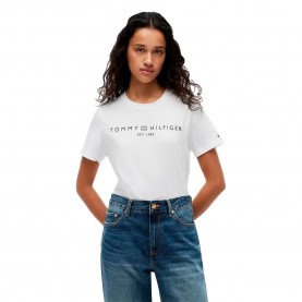 Тениска Tommy hilfiger WW0WW40276 Plus Size short sleeve T-shirt - White (Optic White) тениска,мъжки,тениски,дамски,тениски,tommy,hilfiger,ww0ww40276,plus,size,short,sleeve,t,shirt,white,(optic,white)