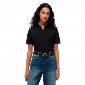 Tommy hilfiger WW0WW43224 Plus Size short sleeve polo - Black (Black) дамски,блузи,с,яка,мъжки,блузи,с,яка,tommy,hilfiger,ww0ww43224,plus,size,short,sleeve,polo,black,(black)