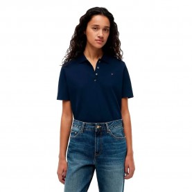 Tommy hilfiger WW0WW43224 Plus Size short sleeve polo - Blue (Dark Night Navy) дамски,блузи,с,яка,мъжки,блузи,с,яка,tommy,hilfiger,ww0ww43224,plus,size,short,sleeve,polo,blue,(dark,night,navy)