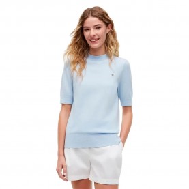 Блуза Tommy hilfiger WW0WW49705 sweater - Blue (Breezy Blue) блуза,мъжки,пуловери,дамски,пуловери,tommy,hilfiger,ww0ww49705,sweater,blue,(breezy,blue)