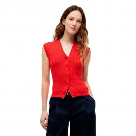 Елек Tommy hilfiger WW0WW50075 knitted vest - Red (Fire Red) елек,мъжки,пуловери,дамски,пуловери,tommy,hilfiger,ww0ww50075,knitted,vest,red,(fire,red)