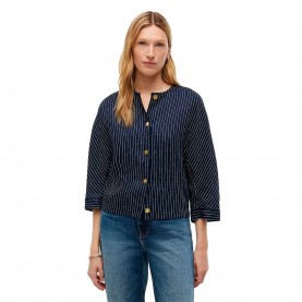 Tommy hilfiger WW0WW51060 3/4 sleeve blouse - Blue (Big Brt Stp Blue Orbit / Ecru) дамски,блузи,tommy,hilfiger,ww0ww51060,3,4,sleeve,blouse,blue,(big,brt,stp,blue,orbit,ecru)