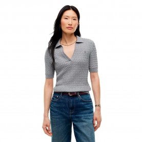 Tommy hilfiger WW0WW51388 short sleeve polo - Grey (Medium Grey Heather) дамски,блузи,с,яка,мъжки,блузи,с,яка,tommy,hilfiger,ww0ww51388,short,sleeve,polo,grey,(medium,grey,heather)