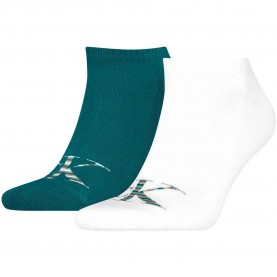 Чорапи Calvin klein 701228807 short socks 2 pairs - Multicolor (White / Teal) чорапи,мъжки,чорапи,дамски,чорапи,calvin,klein,701228807,short,socks,2,pairs,multicolor,(white,teal)