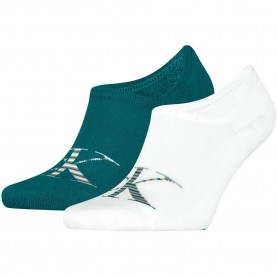 Чорапи Calvin klein 701228809 no show socks 2 pairs - Multicolor (White / Teal) чорапи,мъжки,чорапи,дамски,чорапи,calvin,klein,701228809,no,show,socks,2,pairs,multicolor,(white,teal)